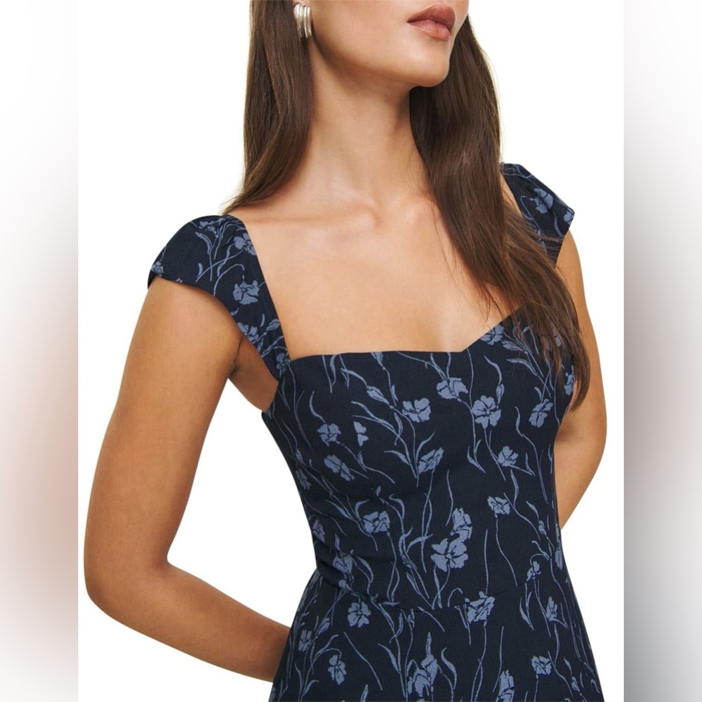 Reformation Bryon Dress Georgia Blue - Picture 3 of 7